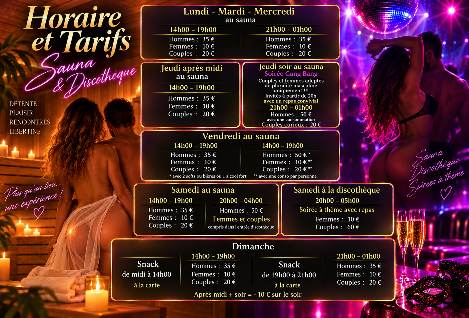 horaires et tarifs