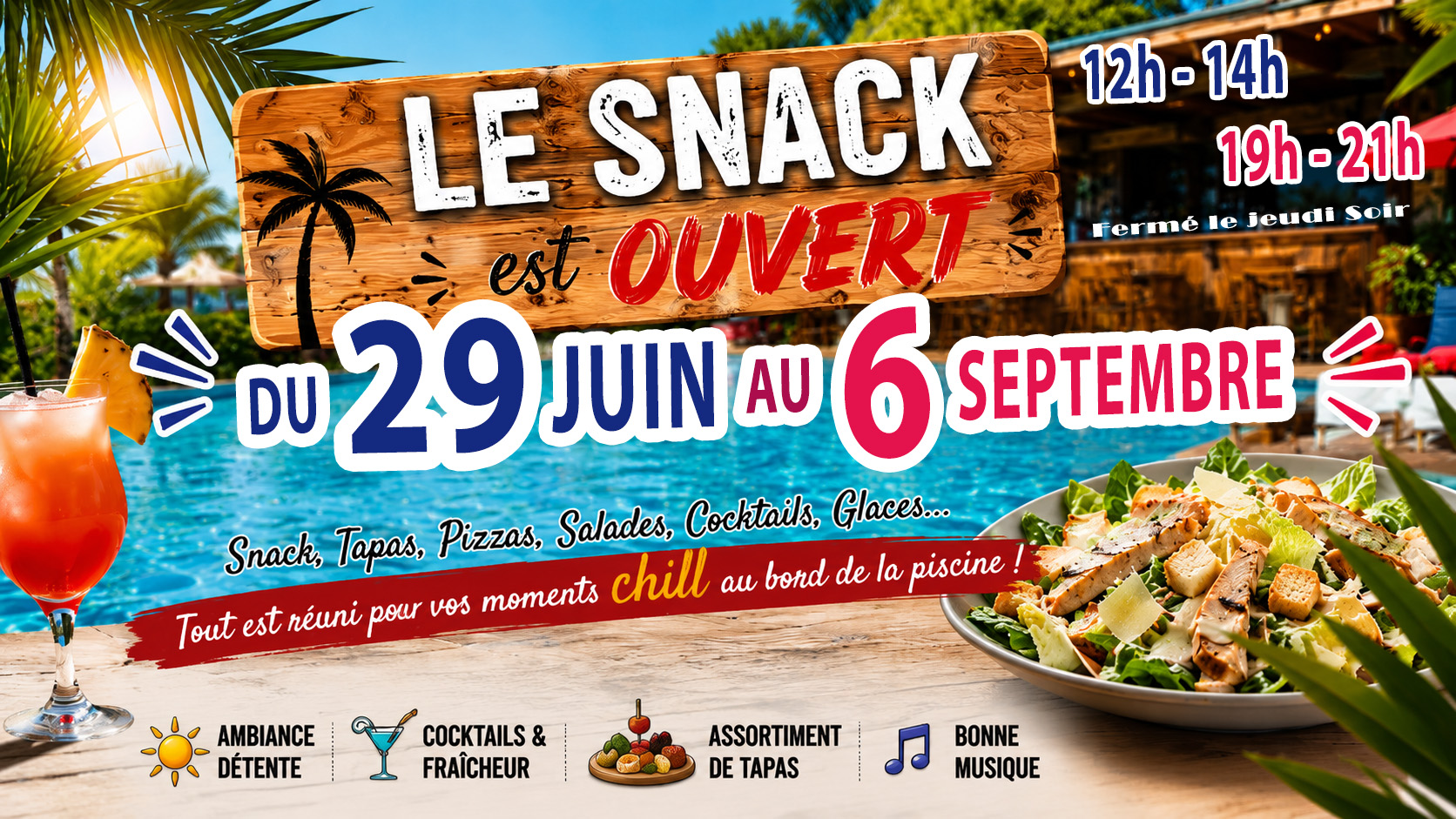 Le snack est ouvert tout l'été